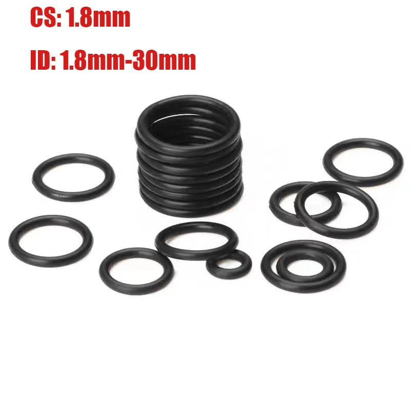

NBR O Ring CS 1.8mm ID 1.8mm-30mm Rubber Oring Sealing Washer NBR O-ring Plumbing Gasket Oil Resistant High Temperature Ring