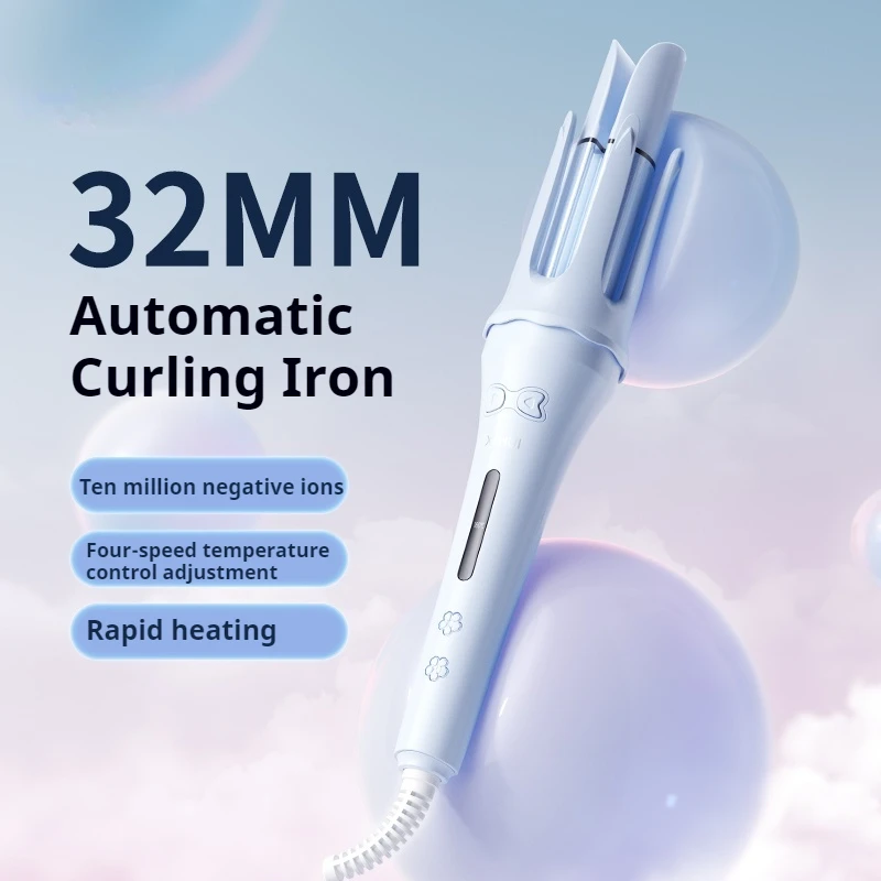 

Автоматическая плойка для волос 32 мм с миллионами отрицательных ионов, долговечные локоны, 3 температурных режима, не зацепляет волосы, инструмент для укладки