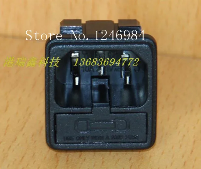 [SA]JEC AC AC outlet black triangle combo card connector socket with insurance JR-101-1FS--100PCS/LOT