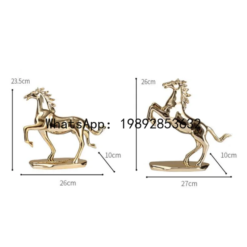 

A1 Golden Horse Desktop Decoration Resin Crafts Simulated Animal Sculpture Lucky Horse Decorative Figurines Home Decoration