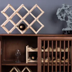 Wooden Wine Bottle Display Rack Wine Rack Wine Holders Kitchen Assembled Display Stand Organizer Bar Storage Bar Wine Cabinet