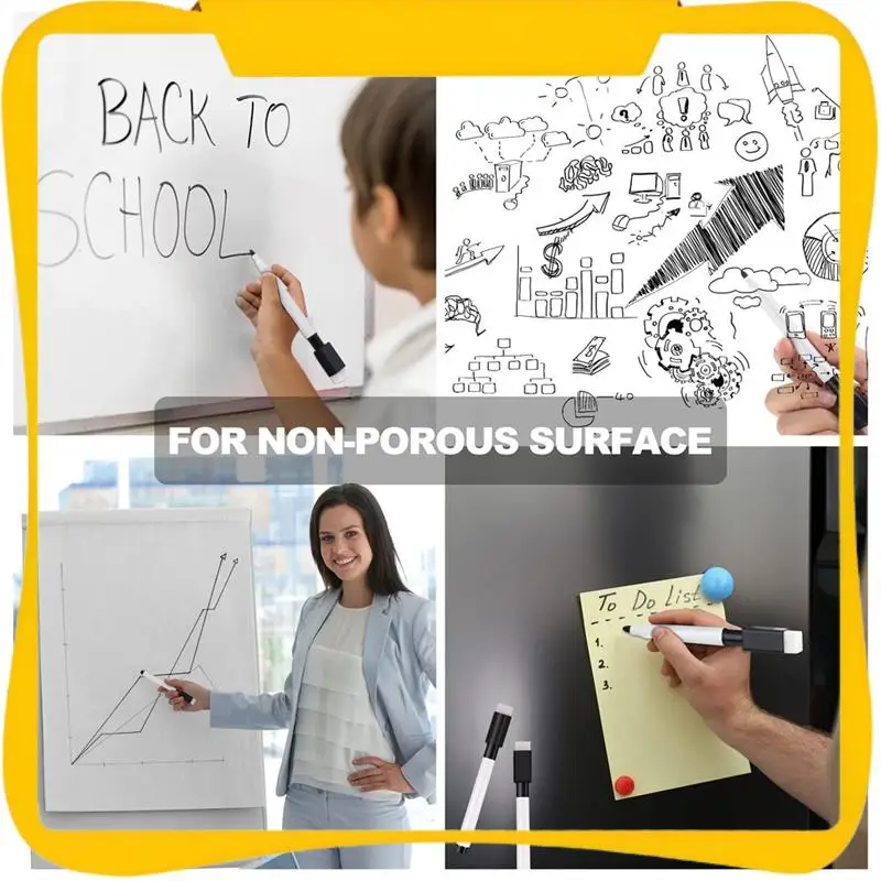 

Magnetic Whiteboard Pen Erasable Marker, 48Pack Whiteboard Markers Dry Erase Marker With Eraser Cap
