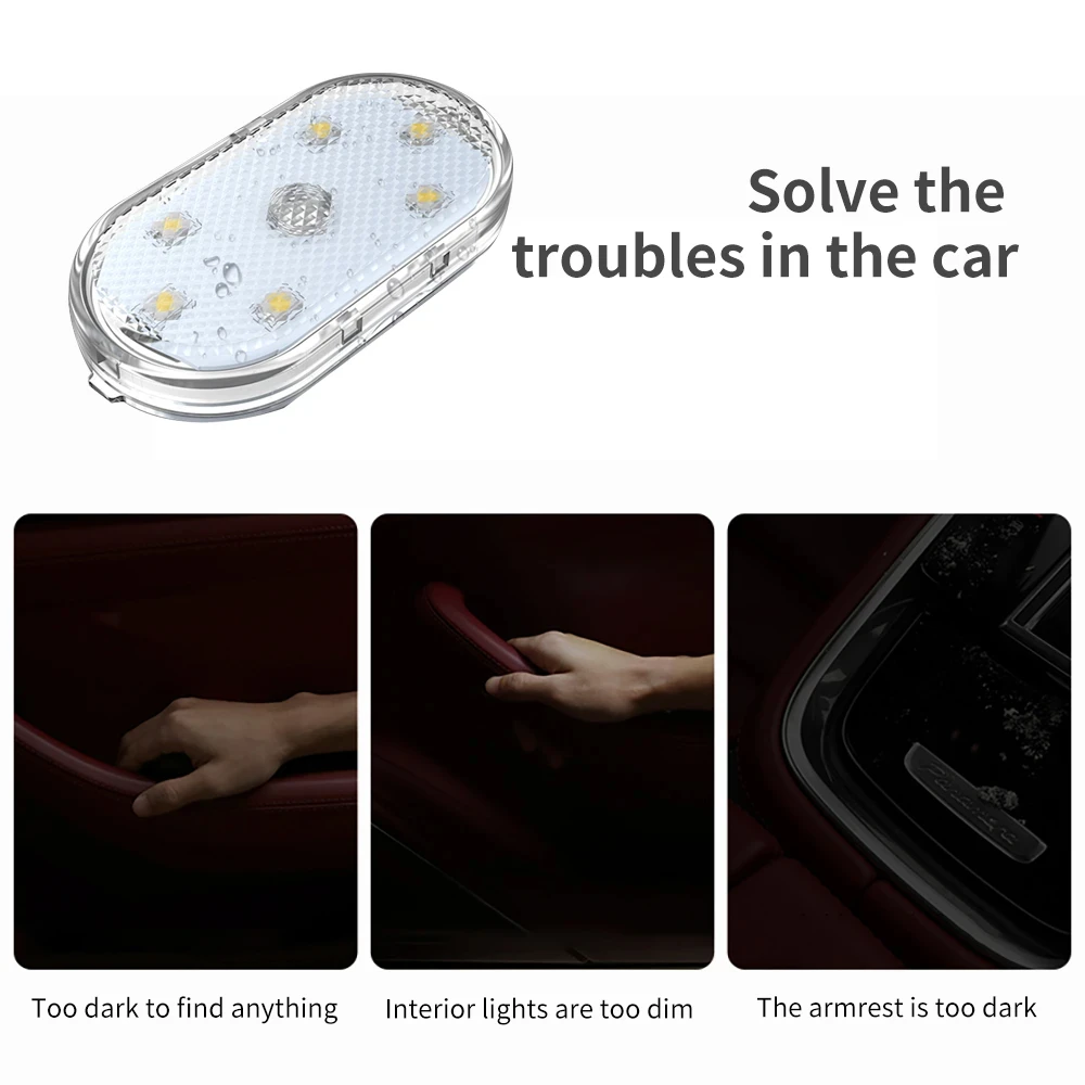 LED Car Touch Light Roof Interior LED Lighting Reading Light Trunk USB Direct Charging Mini Light 6 Colors Optional