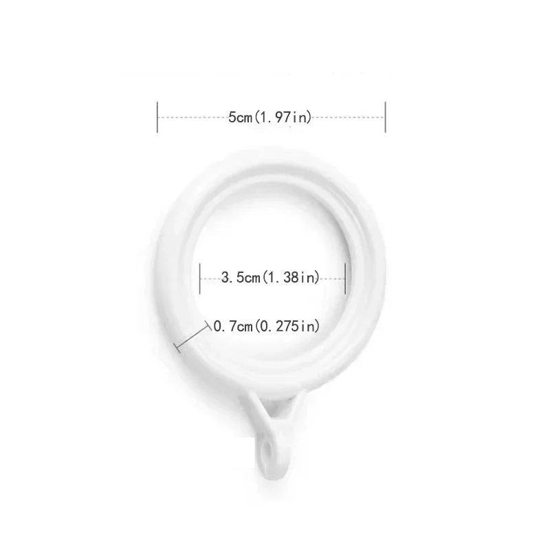 20/50pcs White Black 35Mm Inner Plastic Curtain Rings Gourd Shape  Shower Window Bath Curtain Hook Rod Clips Accessories