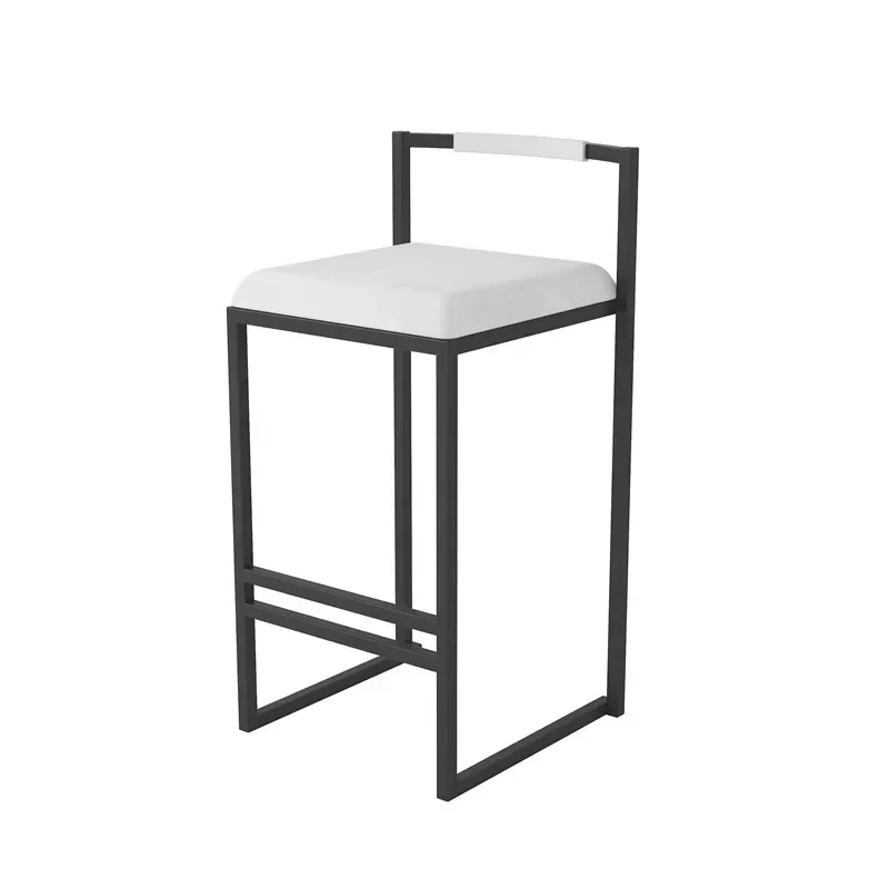 

Скандинавский простой барный стул из кованого железа, домашний, повседневный, с высокой спинкой