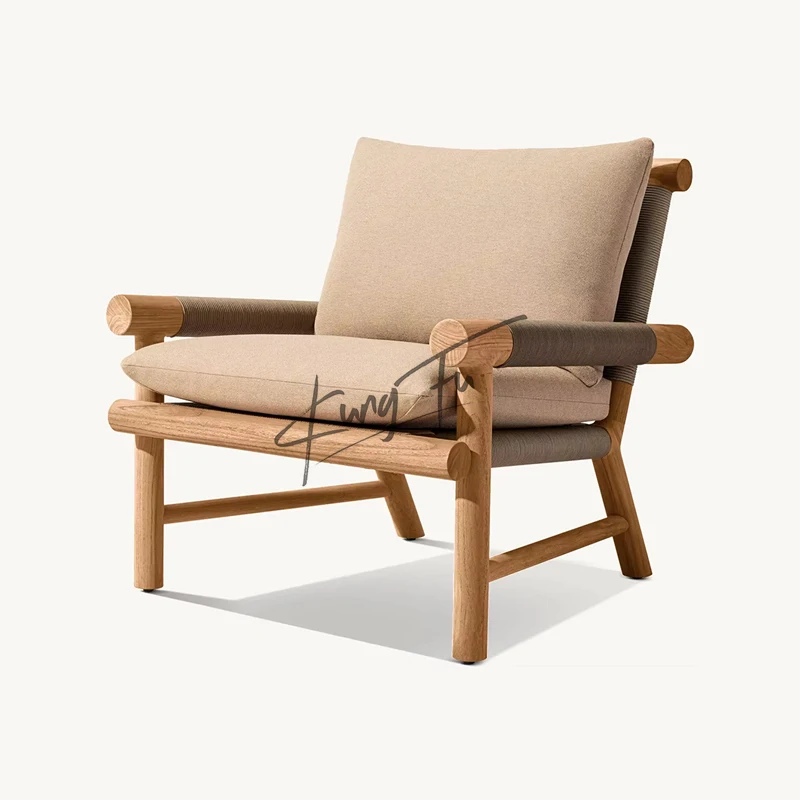Outdoor Courtyard Simple Desktop Solid Teak Wood Furniture Wooden Outdoor Dining Set