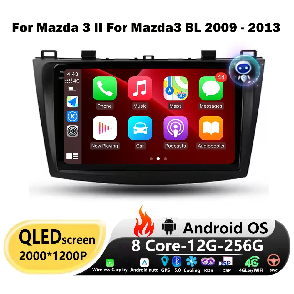 

Автомобильный радиоприемник Carplay для Mazda 3 II для Mazda3 BL 2009-2013 GPS-навигация Android Auto Стерео Мультимедийный плеер DSP 4G Wi-Fi BT