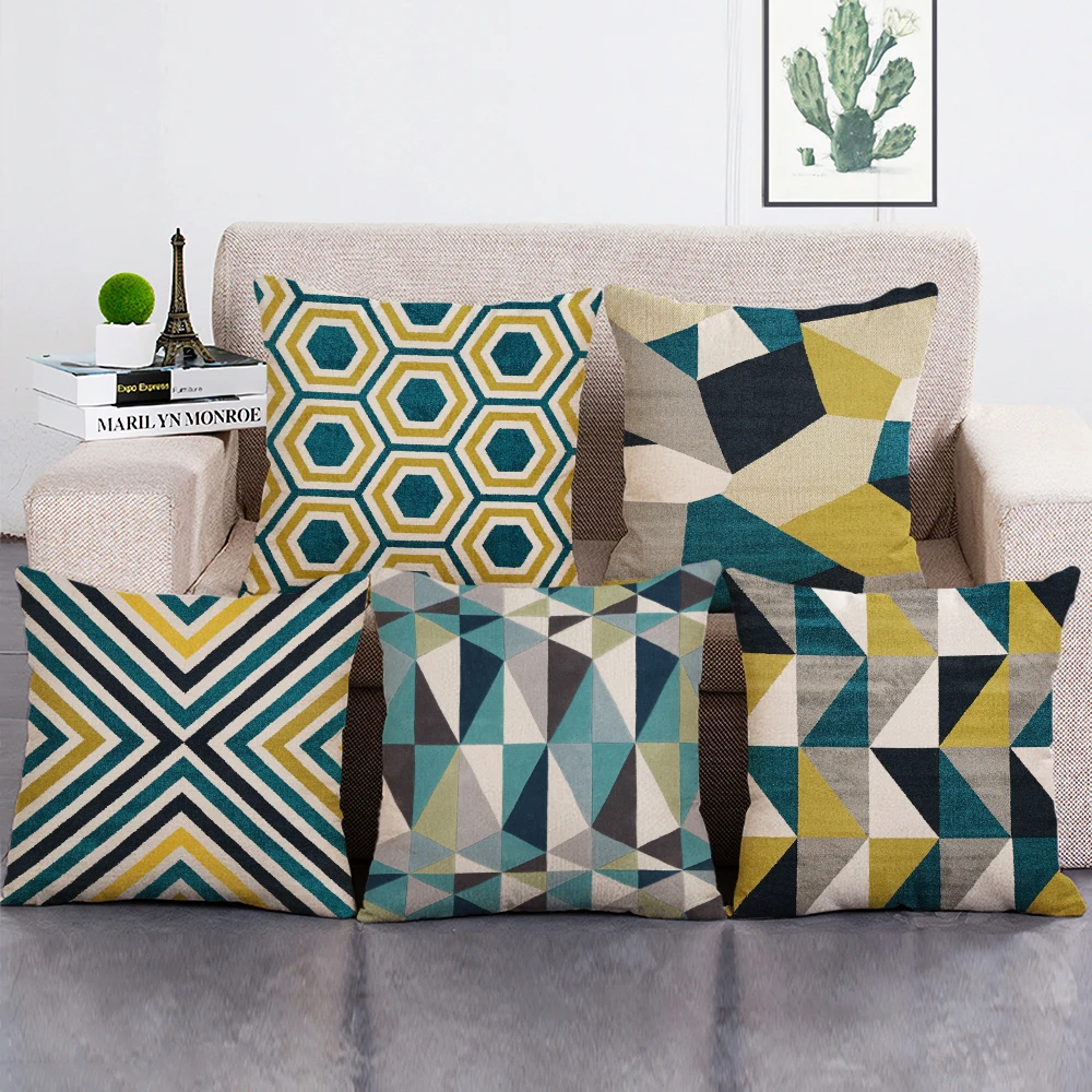

Irregular Geometric Pattern Home Decor Sofa Seat Cushion Cover for Hotel and Office Use Decorative Pillow Case