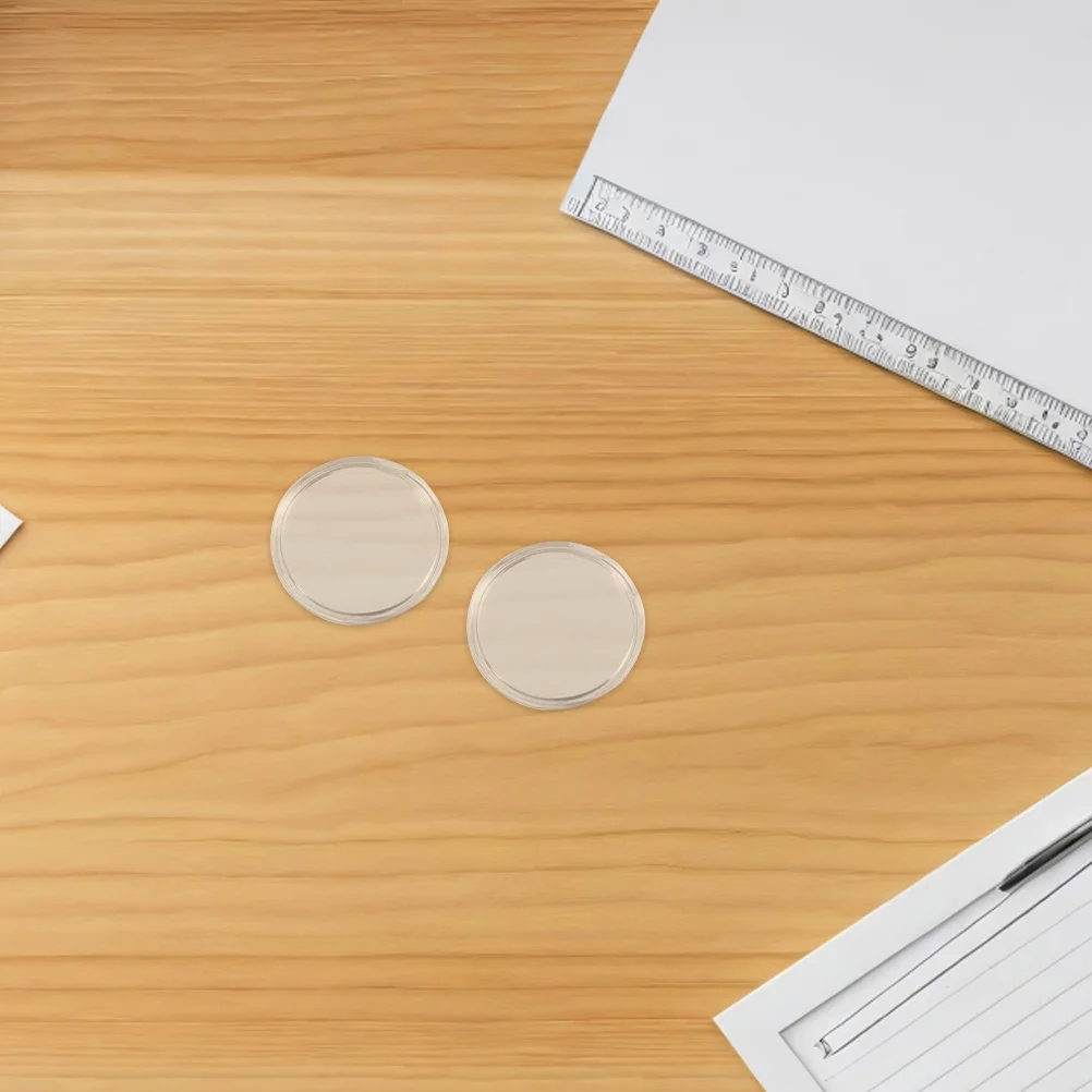 80 個のクリアラウンドプラスチックコインカプセル透明コインプロテクターポータブル収集用品ディスプレイストレージ