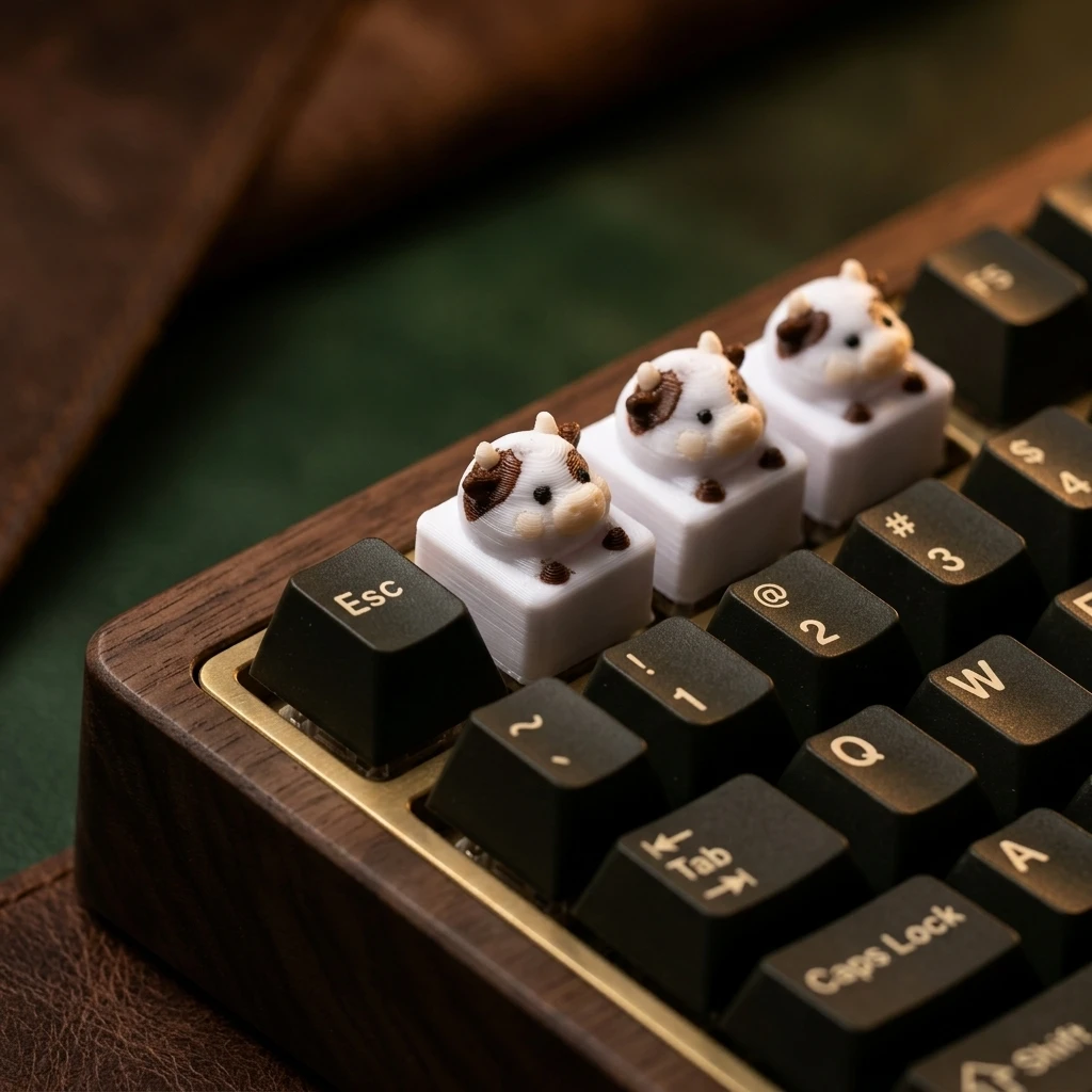 Cute Cow Key Cap, Creative Mechanical Keyboard Decoration Is a Perfect Key Cap Gift