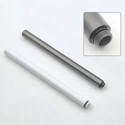 30cm Round Grey Shower Extension Rod Stainless Steel White Shower Rod Extra Heightened Extension Tube Bathroom Accessories