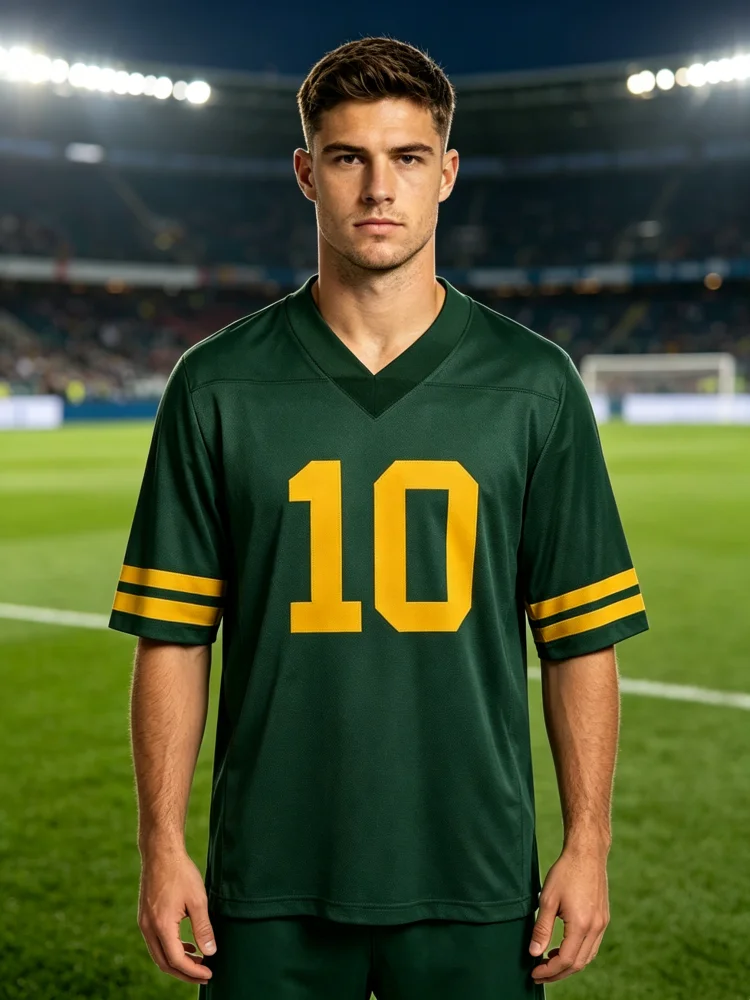 Sommer Neues American Football Trikot Sport Retro Fans Lässiges Atmungsaktives Weiches Kurzarm-T-Shirt für Herren Damen Familie Kinder