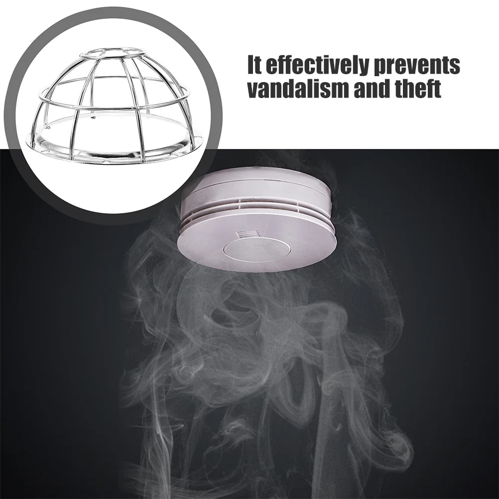 2Pcs Smoke Sensor Protective Cage Anti-Theft Iron Wire Cover Explosion-Proof Mesh Collision Guard for Home Office Fire Detectors
