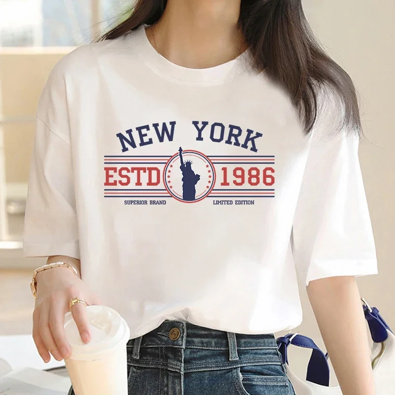 

New York Estd 1986 Superior Brand Limited Edition Cotton T-Shirt Women Summer Casual Outdoor Sports Short-Sleeved Tops Y2K