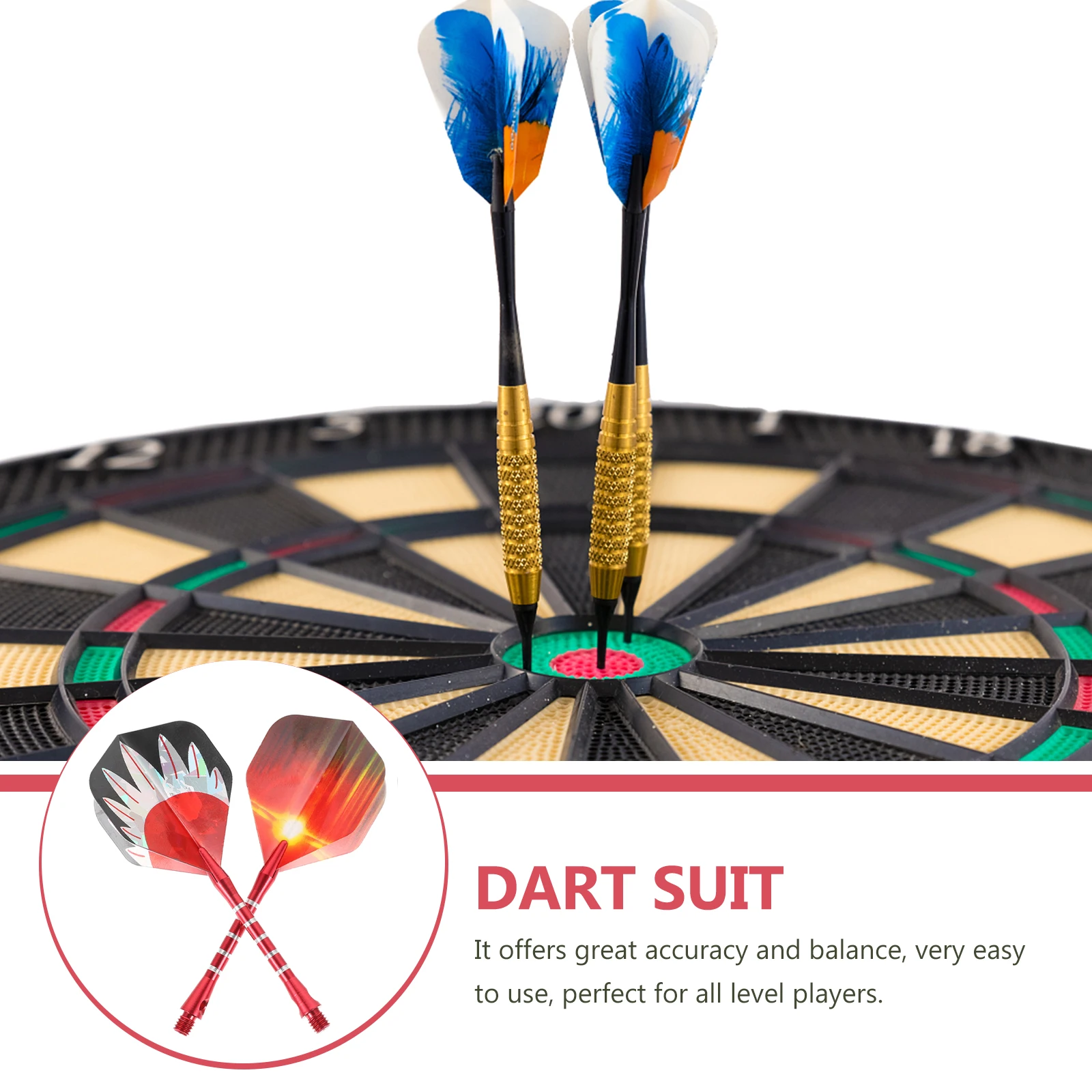 

18 Sets Shafts Metal Professional Metal Tip Dart Indoor Soft Tip Dart Set Flight Paths Toys Sports Games