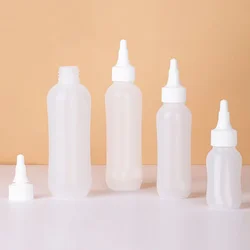 Empty 50/100/150/200ML Plastic HDPE Squeeze Bottle For Sauce Squirt Refillable Bottles with Twist Cap for Kitchen Glue Container
