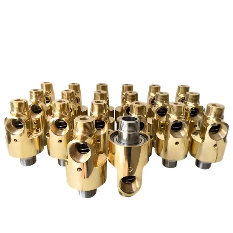 Two-way Flow Internal Pipe Rotary Threaded Connection High-speed Cooling Water Copper Universal Rotary Joint BSP Inlet 15 bar
