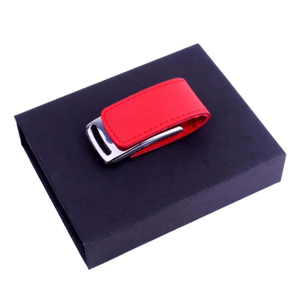 

Leather USB Flash Drive 128GB Paper Box Pen Drive 64GB Free Custom Logo Pendrive 32GB Color Printing Memory Stick Creative Gifts