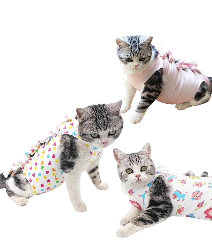 Cat Surgery Recovery Suit Pet Recovery Shirt For Abdominal Wounds And Skin Diseases Cat Neuter Protective Anti Licking Wounds