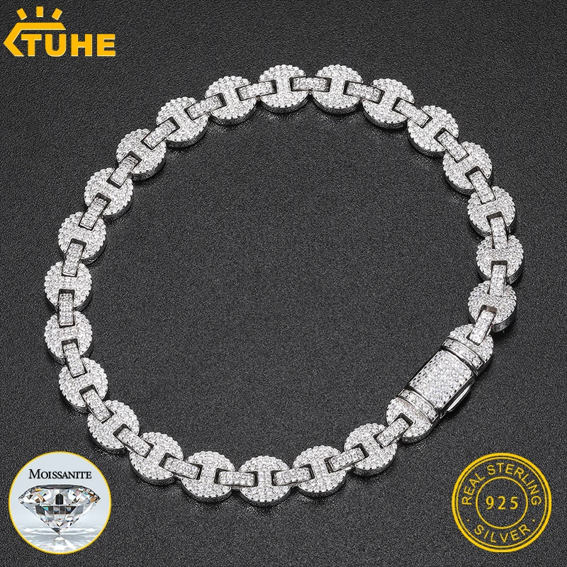 Tuhe Unisex 925 Kettingen Kettingen Moissanite Cuban Keten Voor Heren Hiphop Sieraden