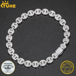 TUHE Unisex 925 Chains Necklaces Moissanite Cuban Chain For Men Hip Hop Jewelry