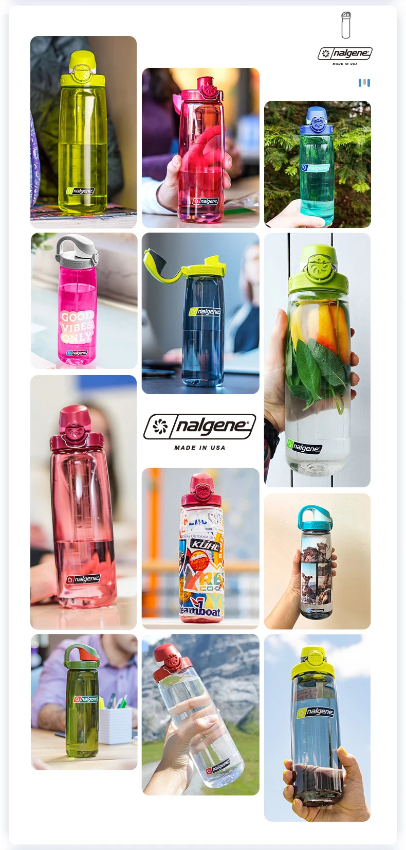 Nalgene 700ml Trinkflasche mit Klappverschluss, robuste Tritan-Sportflasche, auslaufsicher, geeignet für Camping, Wandern, Fitness, Reisen – Detail 9