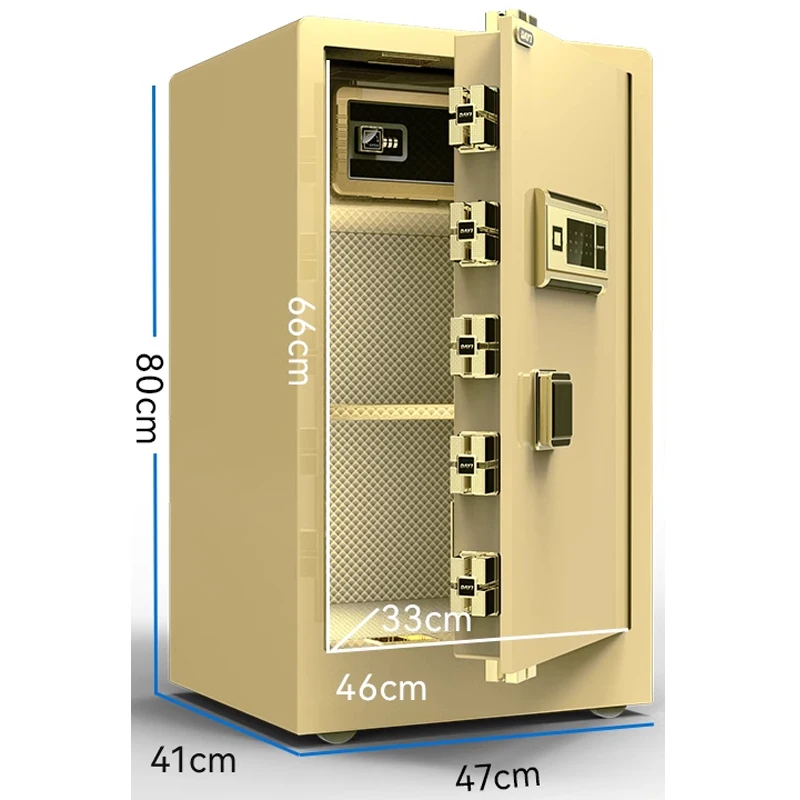 Coffre-fort antivol en acier inoxydable pour la maison et le bureau, coffre-fort à empreintes digitales, mot de passe dans le mur, 0.8m, 1m de haut