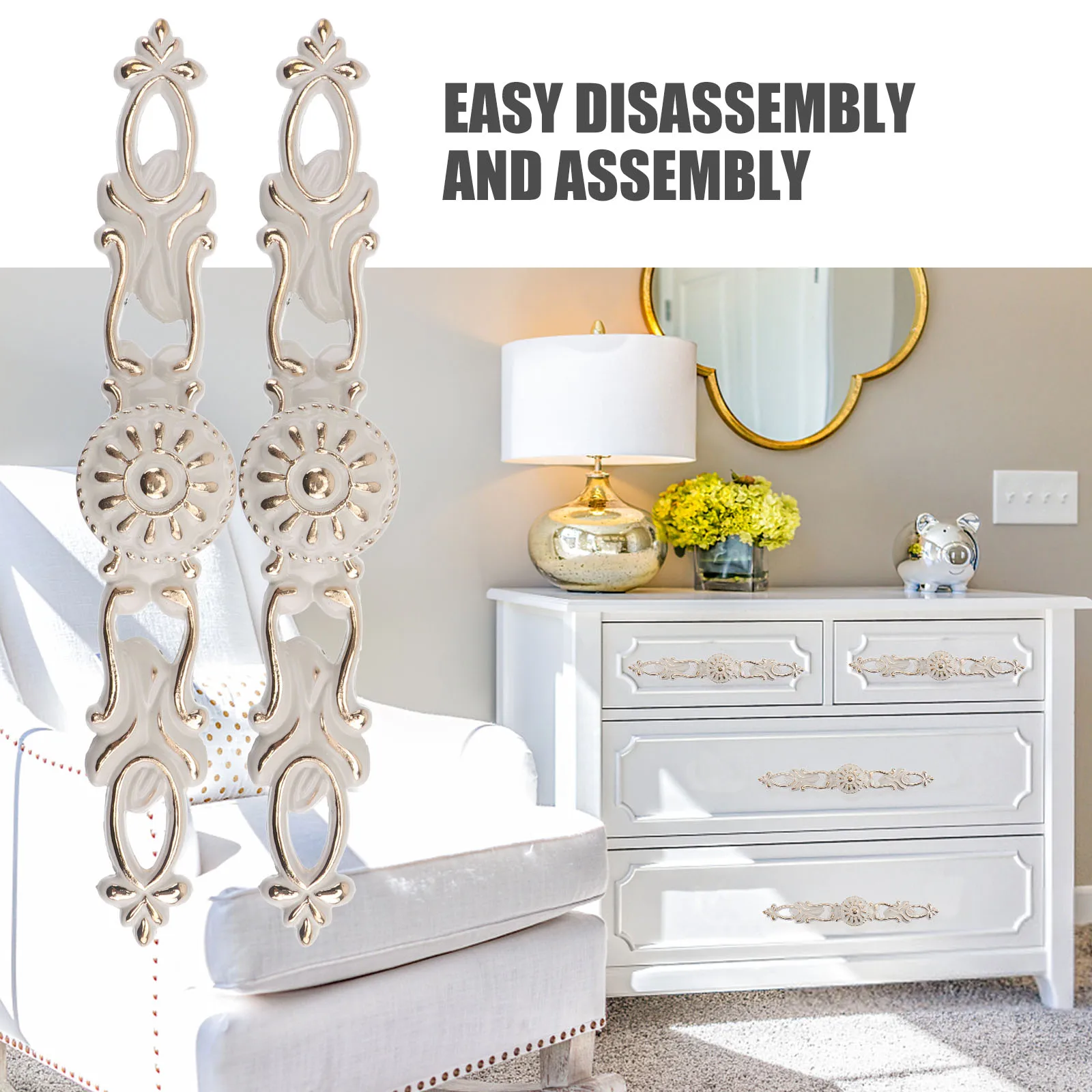 

2Pcs Ivory White Cabinet H les Wardrobe Doors Drawers Modern European Style Furniture Hardware Durable Aluminum Alloy Anti Rust