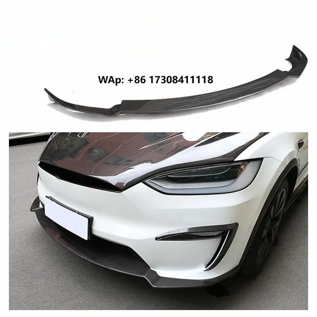 

For New Model X Dry Carbon Fiber Front Lip Body Kit 23-25 Model X Dry Carbon Fiber C Style Front Bumper Lip