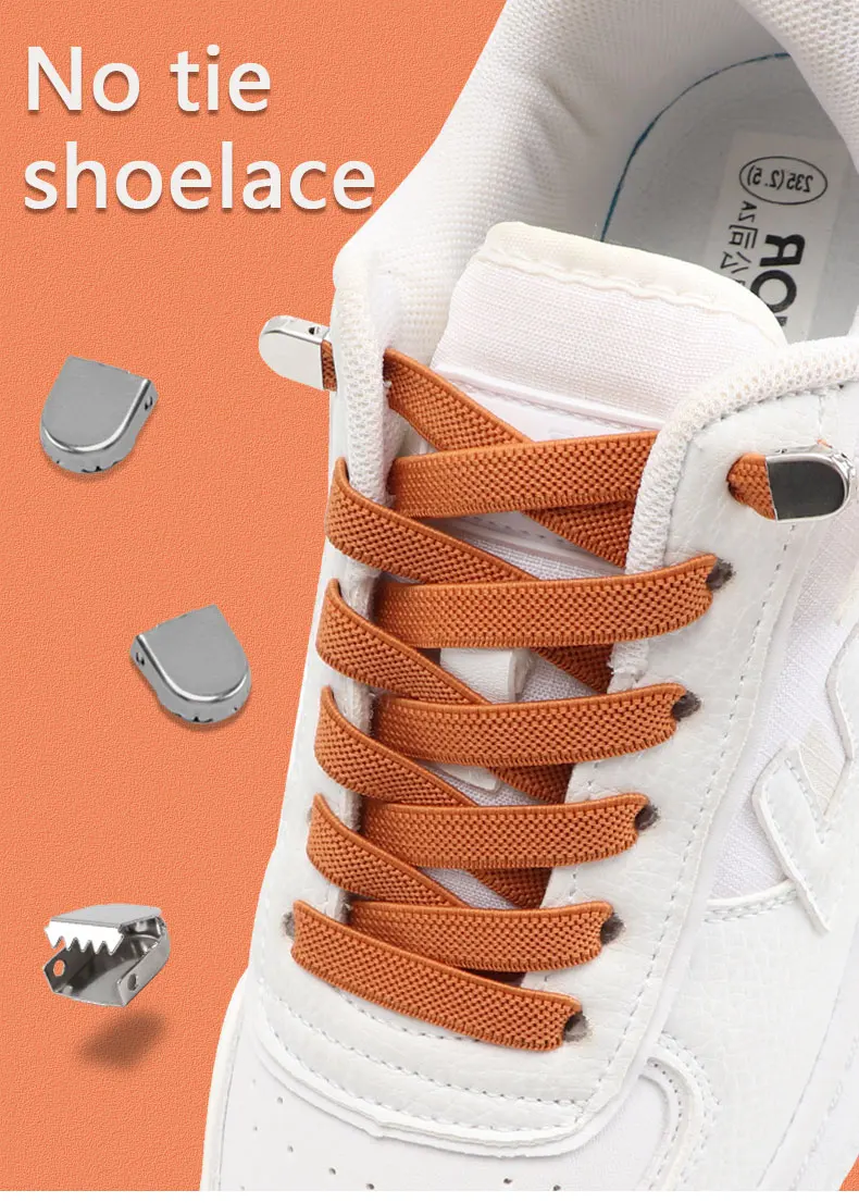 1 Paar neue Schnürsenkel ohne Binden, flache, elastische Schnürsenkel, schnelle und sichere Schnürung, für Kinder und Erwachsene, geeignet für Freizeitschuhe und Sneaker, Schuhzubehör für den Außenbereich. – Detail 1