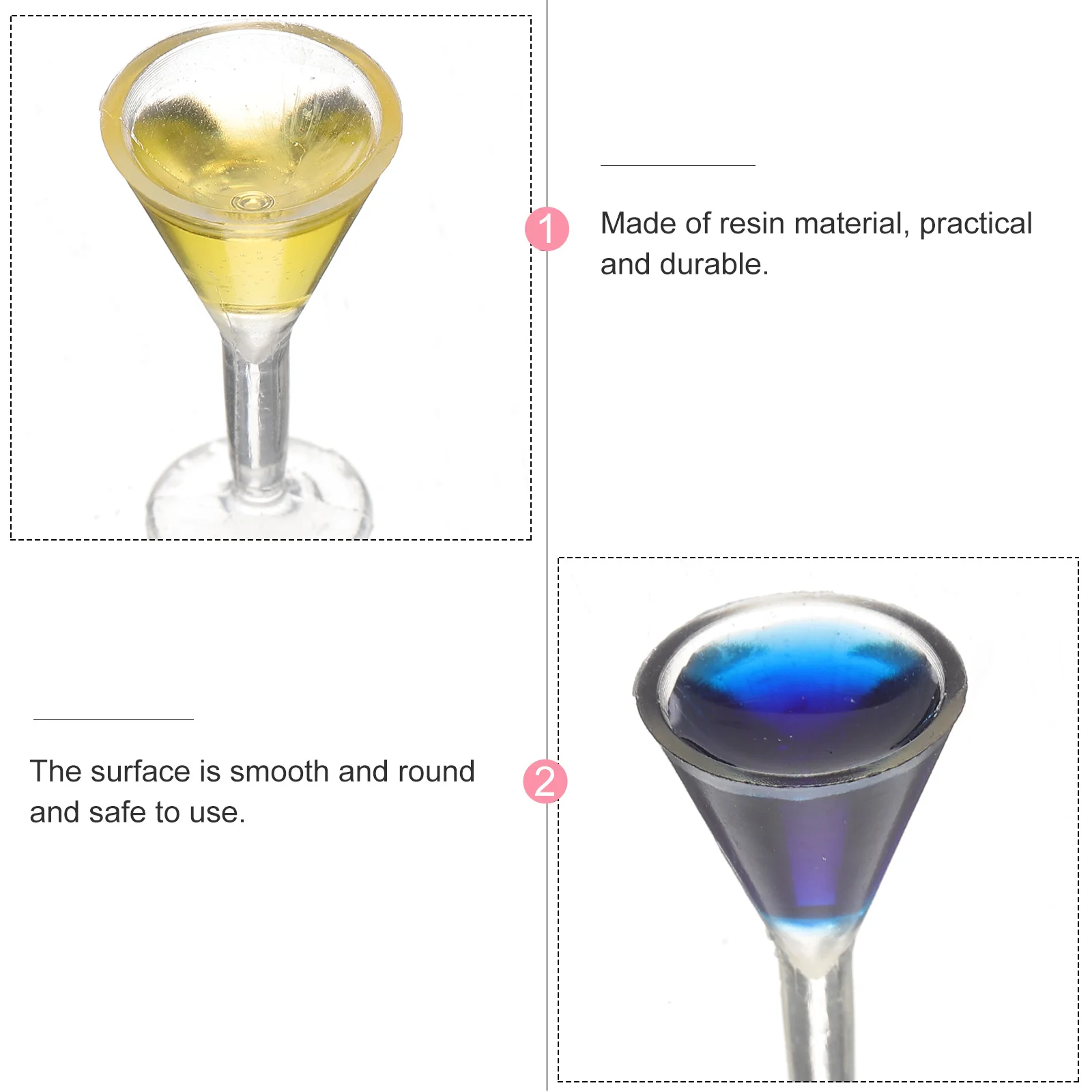 

6 Pcs Mini Cocktails Glasses Tableware Model Miniature House Accessories Resin Dollhouse Items Child Toy