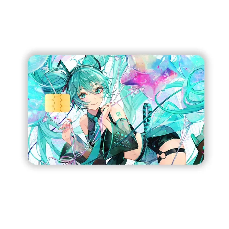 Hatsune Miku Debit Bank Charge Card Protective Film Cartoon Credit Card Skin Stickers Waterproof Sticker Decoration