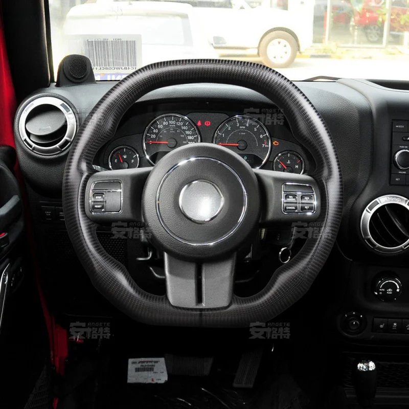 For Jeep Wrangler Matte Carbon Fiber Steering Wheel Assembly (Modified Part)