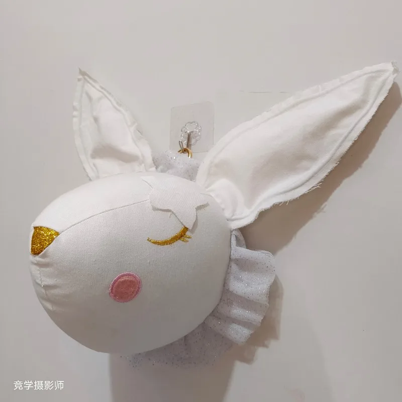 Animali in feltro fatti a mano Testa di animali di peluche 3D Teste di elefante Testa di cigno Decorazione da appendere a parete per la decorazione della camera da letto dei bambini della scuola materna