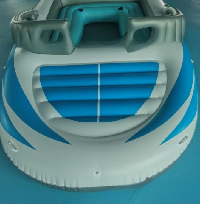 Inflatable boat 6 people inflatable floating island, sea party inflatable yacht, thickened PVC rafting boat
