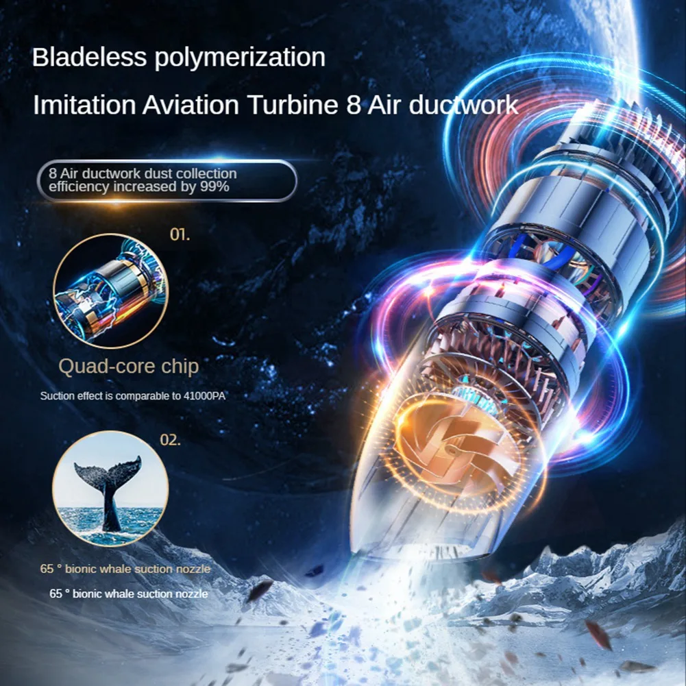 Penyedot debu genggam Mini 13000Pa, penyedot debu genggam Mini kuat, tanpa kabel, pembersih vakum genggam untuk mobil, rumah, HITAM