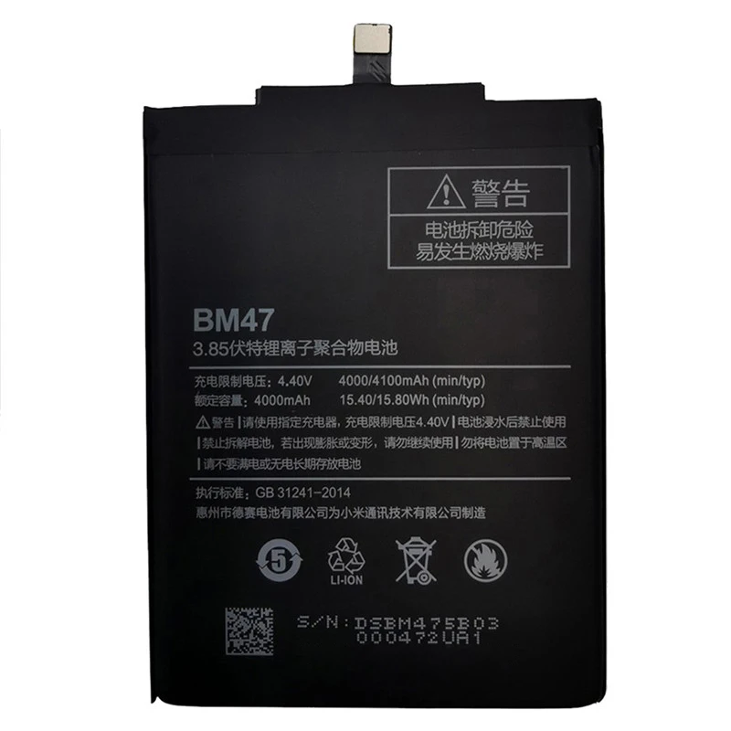 2025 New 100% Original BM47 Full Capacity 4100mAh Battery For Xiaomi Redmi 3 3S 3X Xiao mi Hongmi Redmi 4x Replacement Batteries