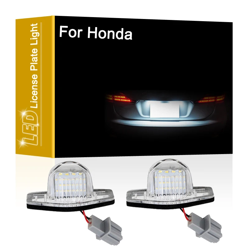 12V LED License Number Plate Light Assembly For Honda JAZZ Odyssey Stream Insight Logo Crosstour CR-V FR-V HR-V Civic Element