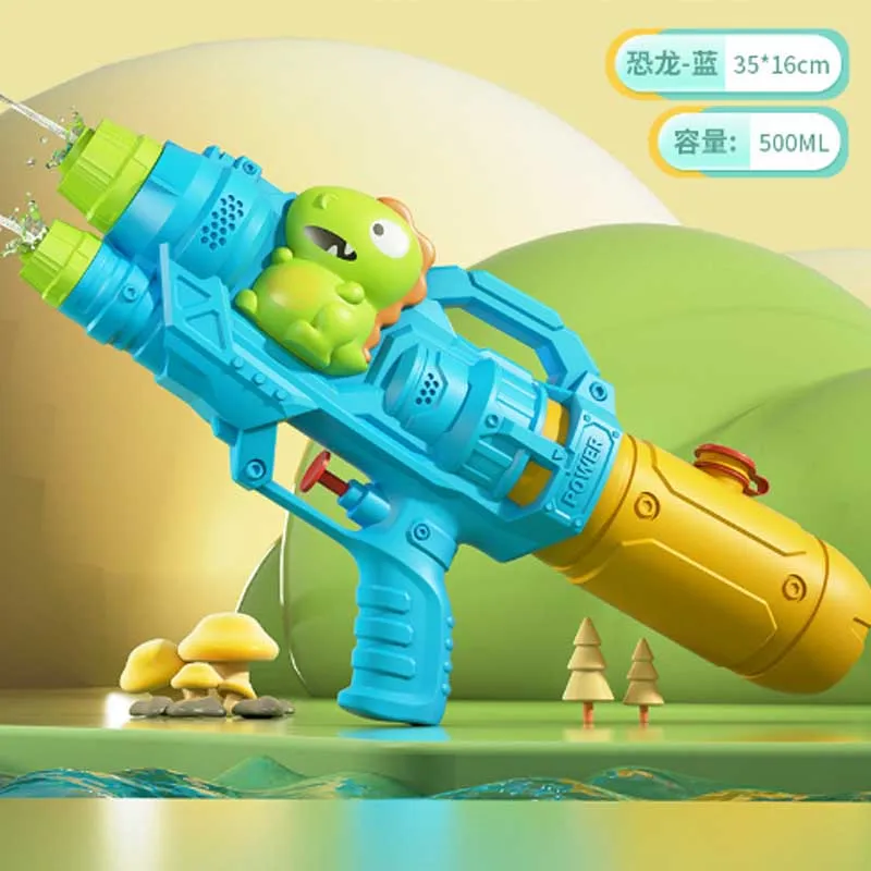 Cartoon Children Dinosaur Water Gun Toys Double Sprinkler Summer Outdoor Game Tool for Girl Boy