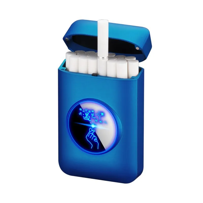 Personalized LED Light Screen Cigarette Box Electronic Cigarette Lighter USB Charging Lighter Logo Wholesale view 2