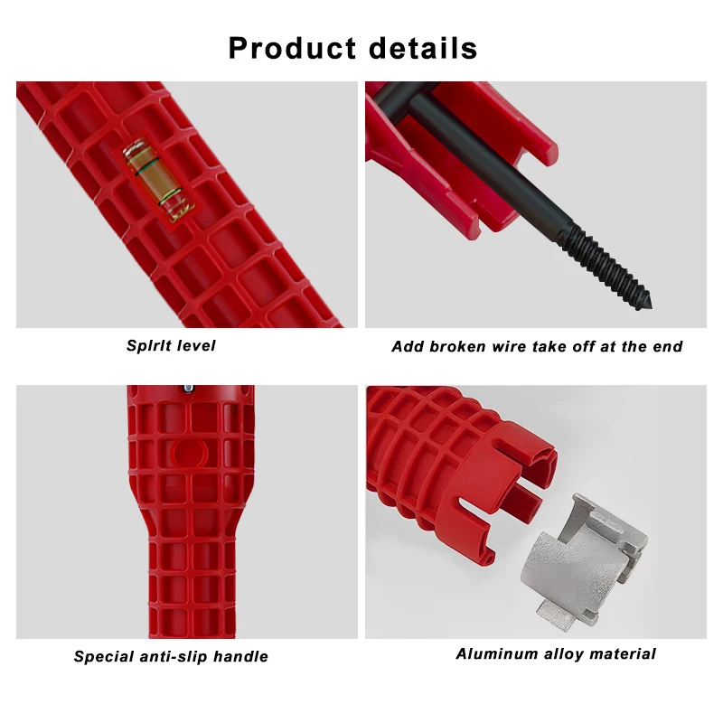 Imagem -02 - Multifuncional Pia Torneira 24 em Chave de Tubulação Anti-slip Handle Cabeça Dupla Cozinha Banheiro Reparo da Tubulação de Água