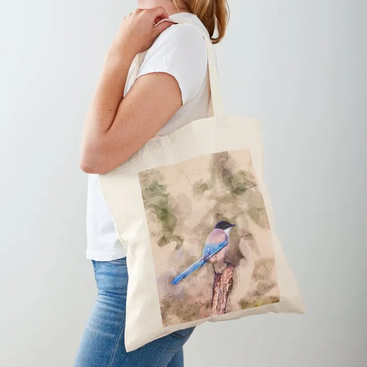 Iberian Magpie Portrait Watercolor Tote Bag Handbags tote bag woman Big bag women