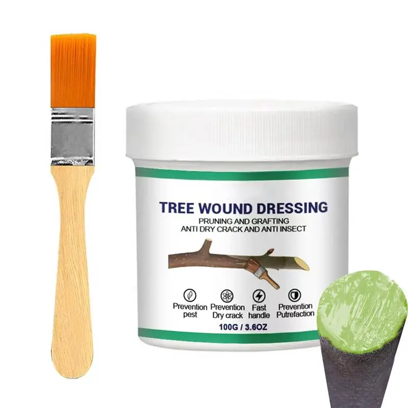 Tree Wound Repair Plant Tree Wound Healing Sealant Plant Grafting Pruning Sealer With Brush Bonsai Cut Wound Paste Tree Repair