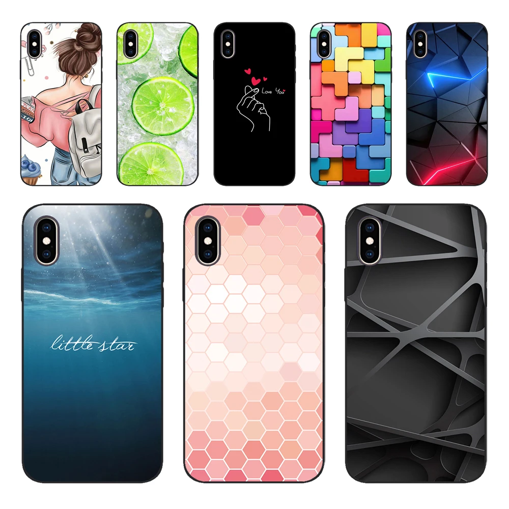 case For iphone x xs max xr Case Painted Soft Silicon TPU Back cover For iphone x xs max xr  Coque Capa Funda Skin shockproof