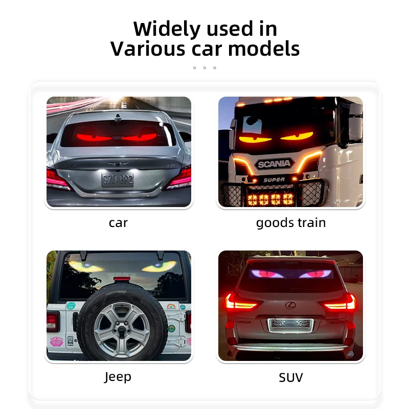 

1PCS Devil's Eye LED DIY Creative Lights Programmable Flexible Decorative Lights Car Truck Windshield Decorative Lights Hot Sale