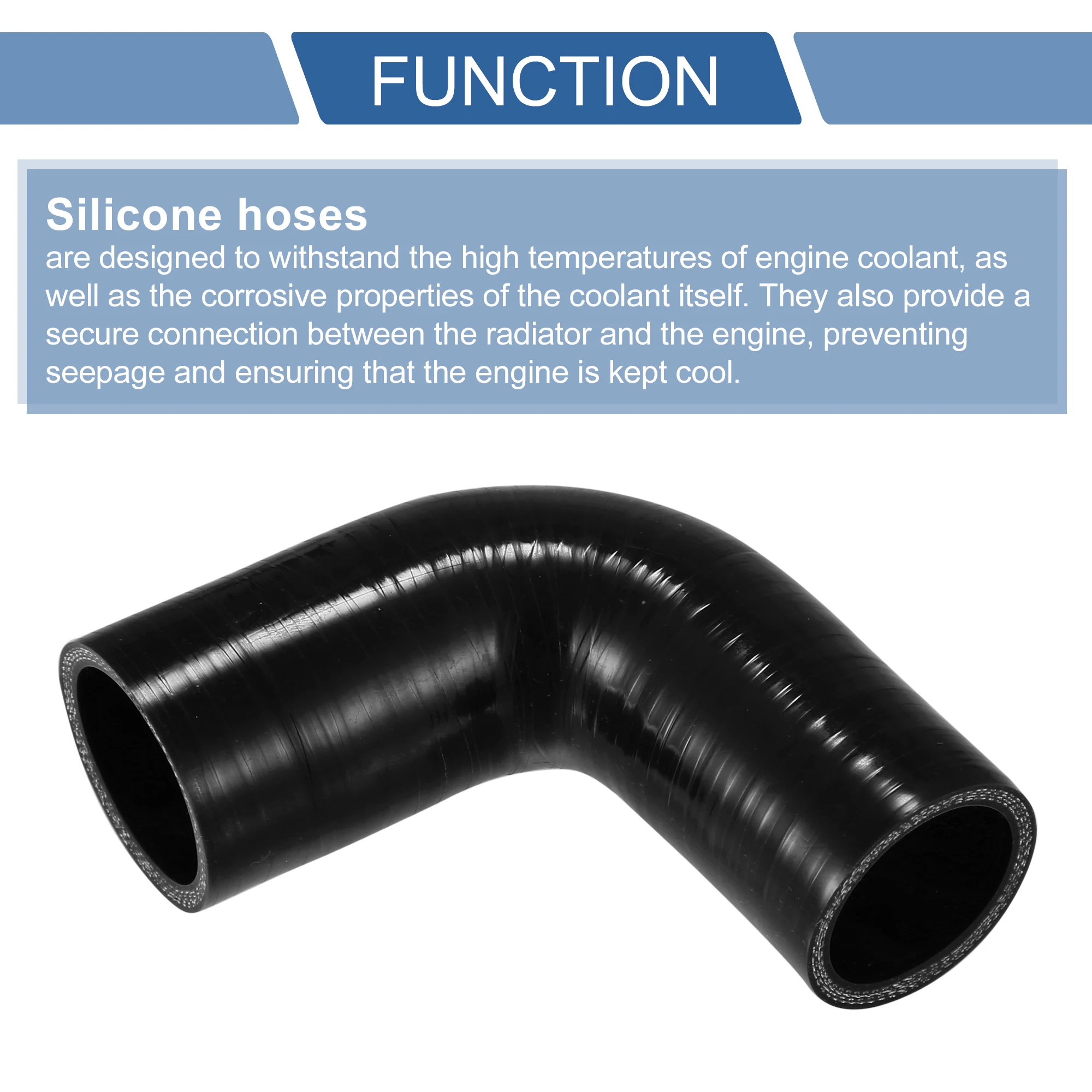 UXCELL 19mm 22mm 25mm 32mm 35mm 38mm 42mm ID 90mm Length 90 Degrees Car Silicone Hose Coolant Hose Universal