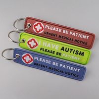 I HAVE AUTISM Embroidery Key Fobs Doctor Nurse Key Tags Keychain For Women Car Key Ring Accessories Medical Jewelry Chaveiro