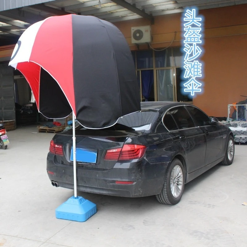 Helmet umbrella outdoor polyester beach umbrella special shape courtyard parasol can be printed advertising