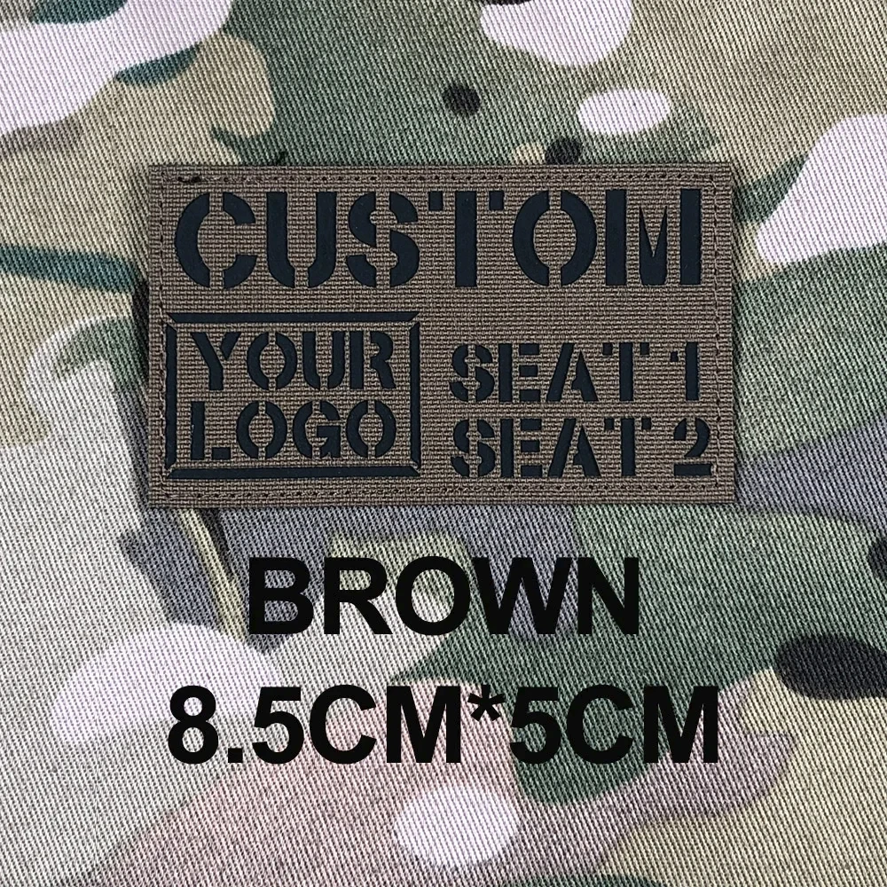 Name Tapes Tag Brand Custom Laser Cutting IR IFF Infrared Reflection Patch Black Letters Morale Tactics Military Airsoft
