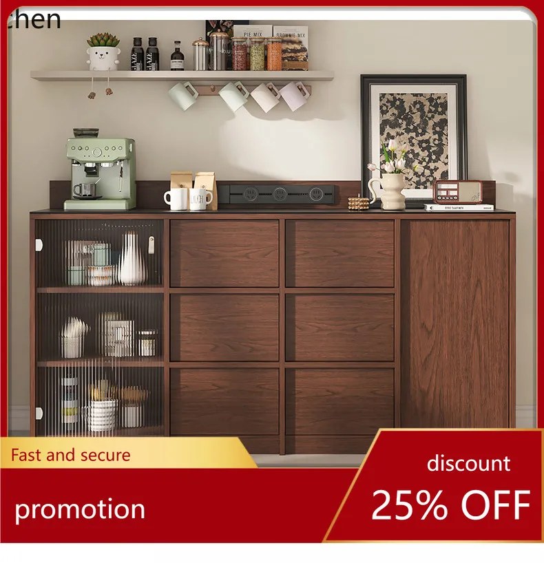 HT medieval dining side cabinet socket tea cabinet solid wood multi-layer board storage cabinet